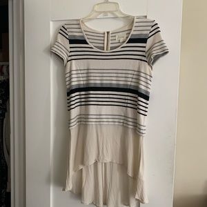 Anthropologie Deletta Striped Short Sleeve Tunic